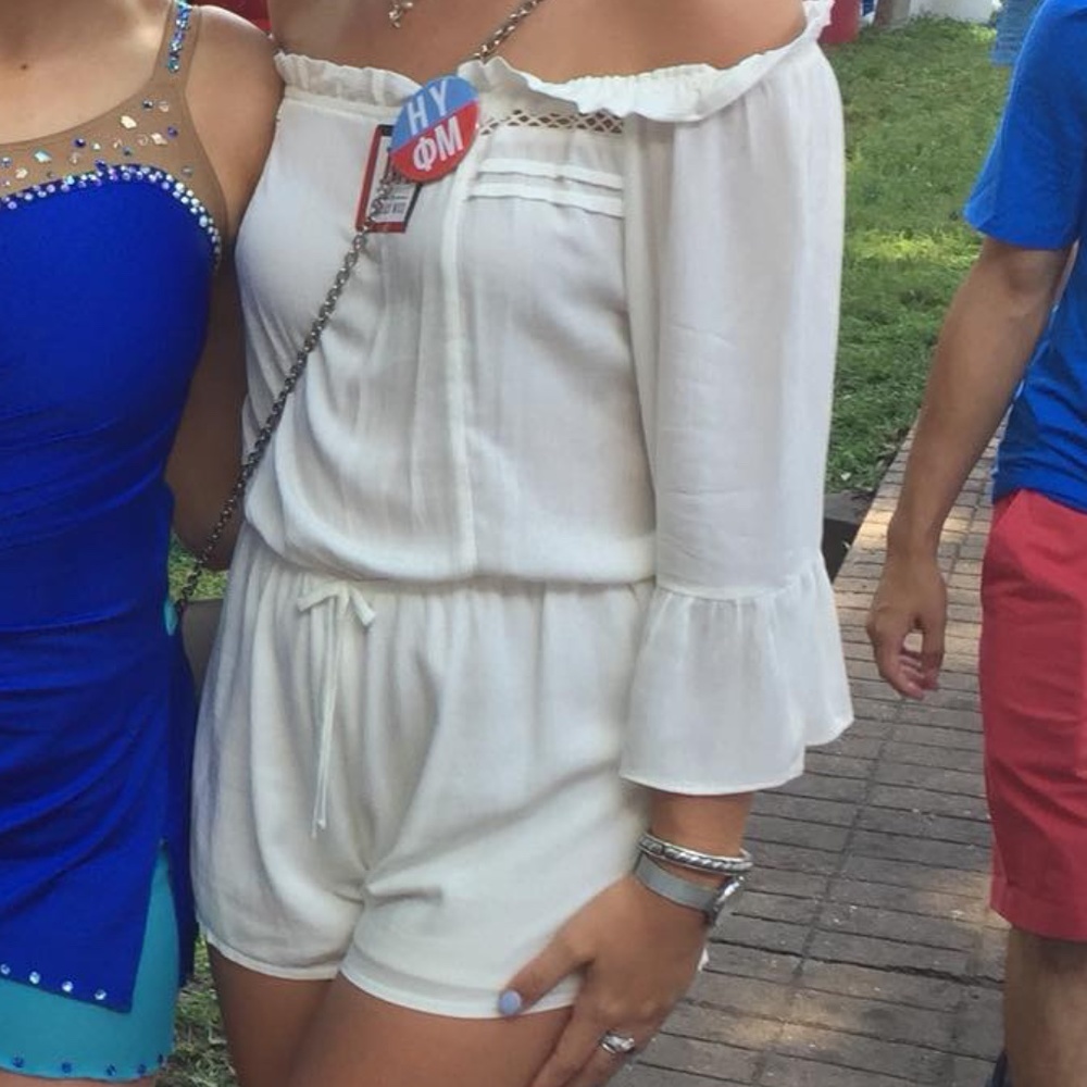 White off the shoulder romper